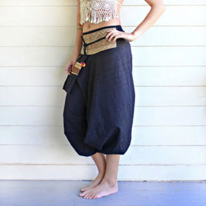 Women Oversized Boho Genie Pants Harem Pants